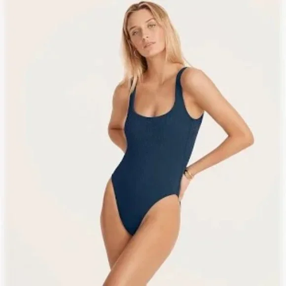 Resort Wear! J. Crew Ribbed Squareneck Swimsuit - Picture 4 of 7